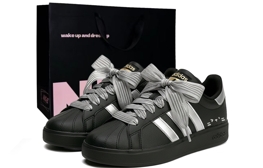 Adidas Adidas Street Talk Cushioning Coverage Abrasion Resistant Low top Skateboard Shoes Women's Black Silver