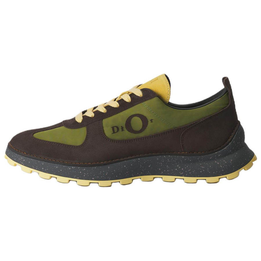 DIOR Squash Low top Casual Shoes Men's Yellow Brown Green