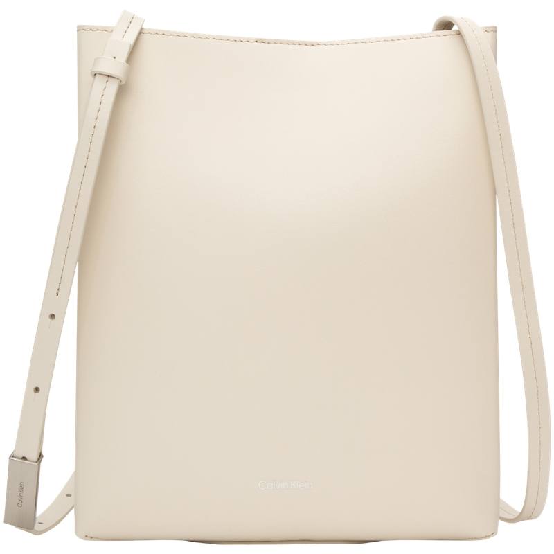 CALVIN KLEIN Cow Leather Crossbody Bags Women's Oat White
