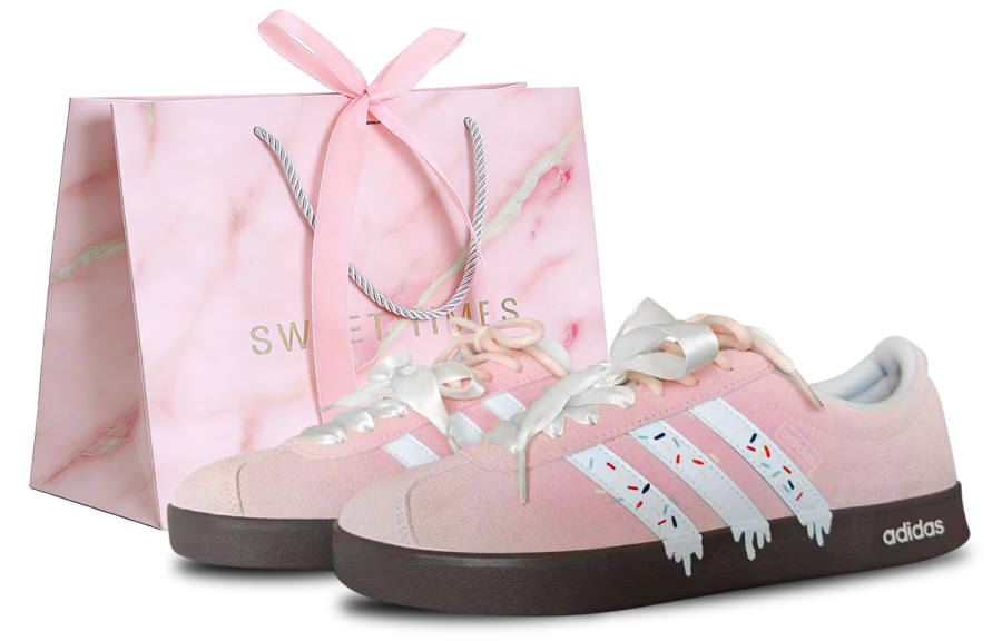 Adidas Adidas Vl Court Classic German Army Trainers Unisex Pink White