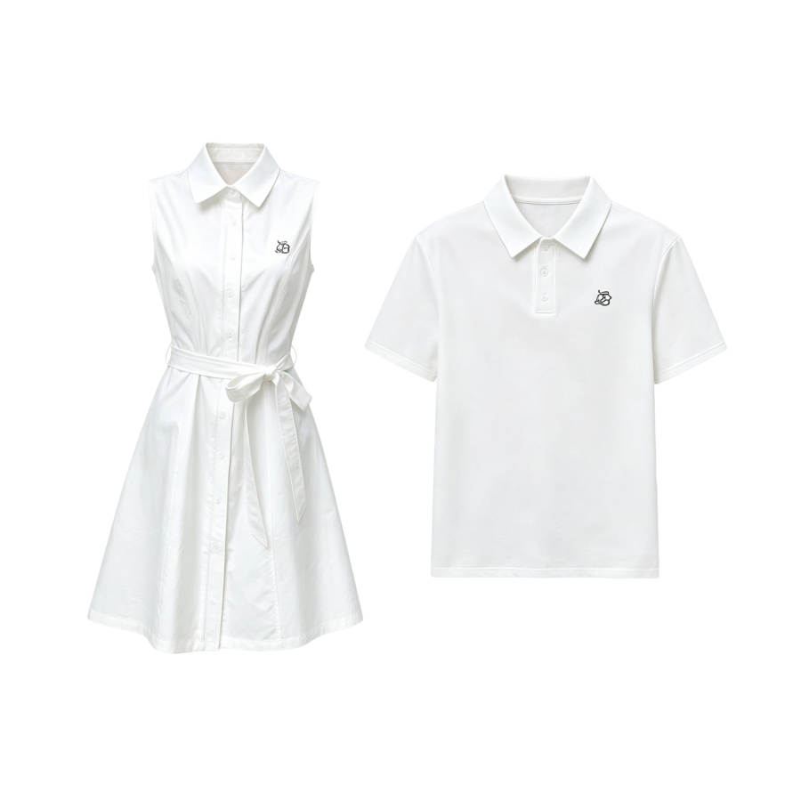 TUSHIFEI Couple Sets Women's Polo Collar Moderate Mid Length