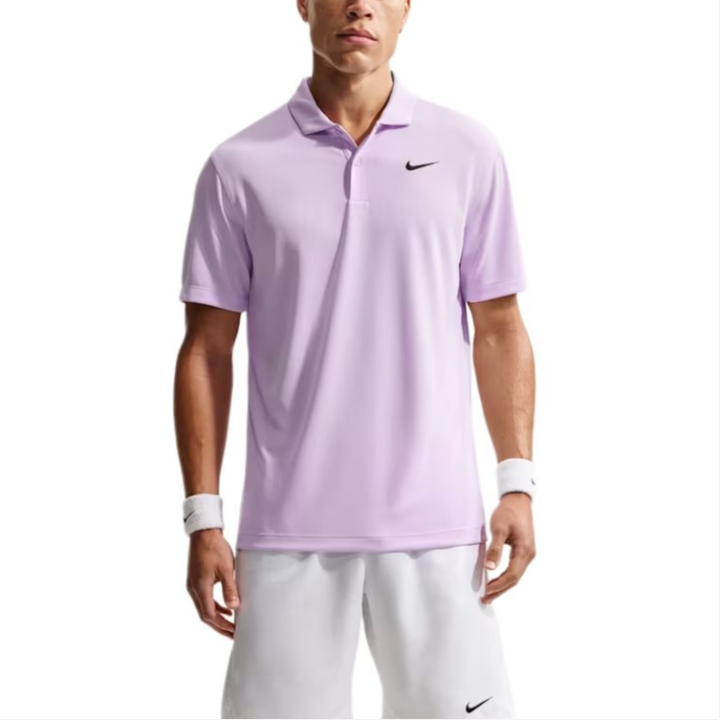 Nike Nike Dri Fit Tennis Tops Men's Violet Mist/Black Polo Collar Moderate
