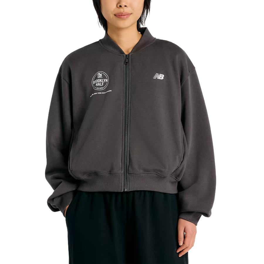 New Balance New Balance Jackets Women's Faded Black & Black Baseball Collar Moderate Other