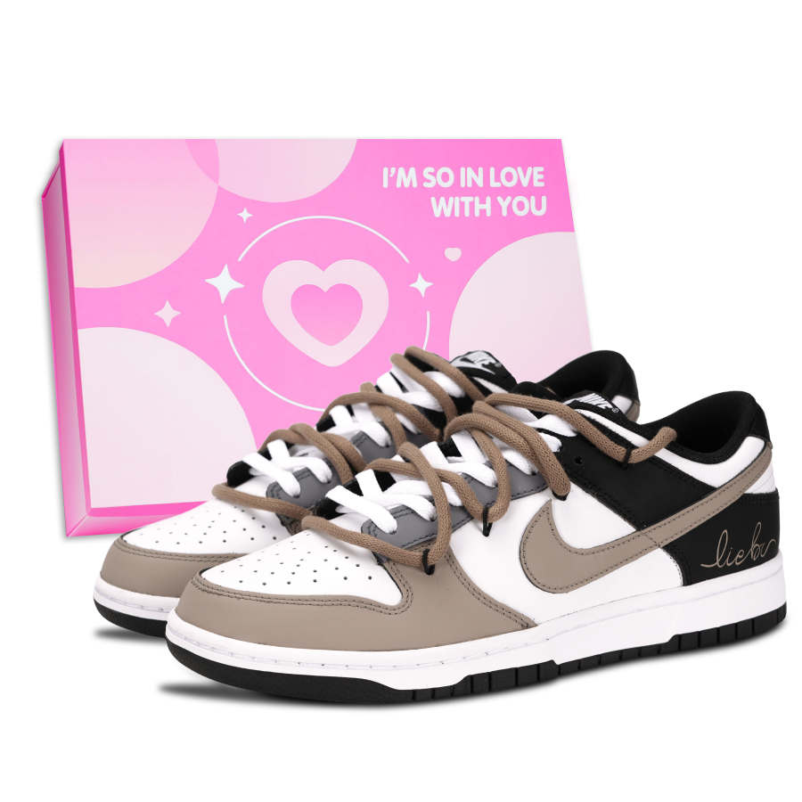 Nike Nike Dunk Black White, Deconstruction Love Letter Leather Abrasion Resistant Slip Resistant Low top Skateboard Shoes