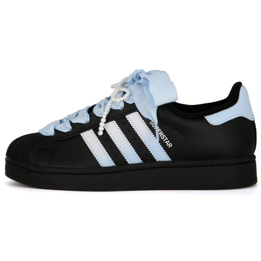 Adidas Originals Superstar 2 Endless Summer Leather Low top Kids' Skateboarding Shoes Black Blue Unisex