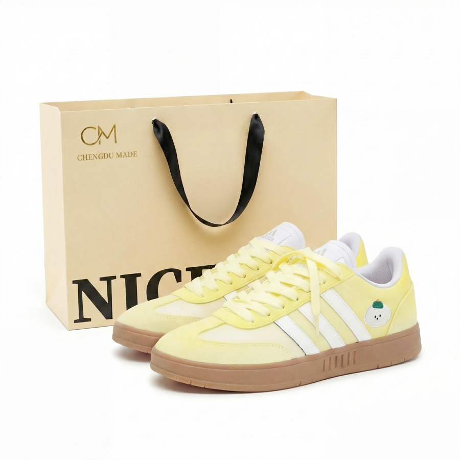 Adidas Adidas Gradas Lemon Puppy Slip Resistant Low top Skateboard Shoes Unisex Yellow