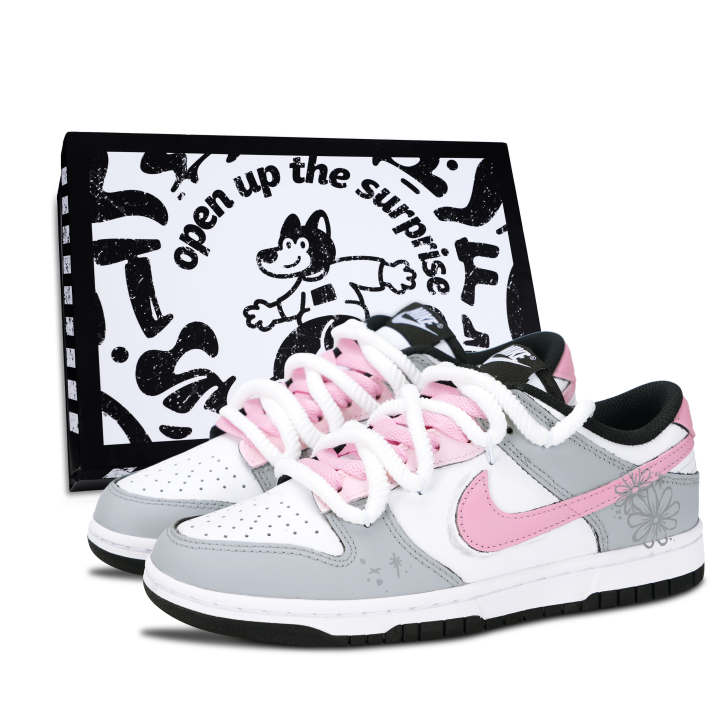 Nike Nike Dunk Skateboard Shoes Unisex Low Top White/Gray/Pink