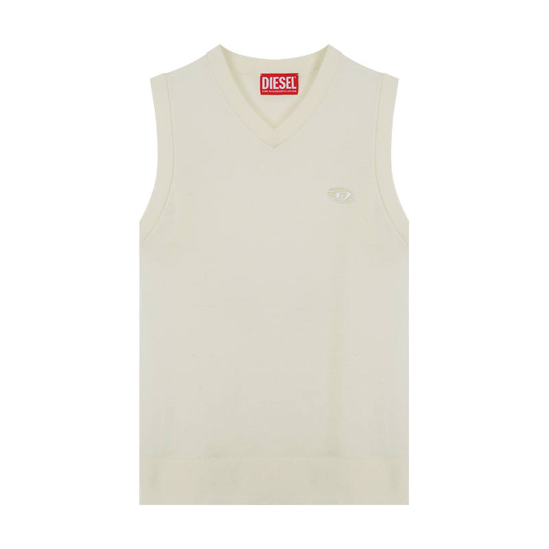 DIESEL Tank Tops Women's Ecru V Neck Moderate Racerback