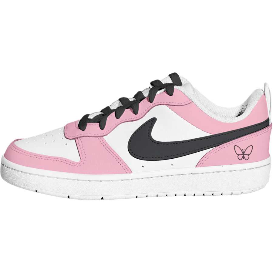 Nike Nike Court Borough Pink Wing Black Tone Low top Kids' Skateboarding Shoes Pink Teenagers