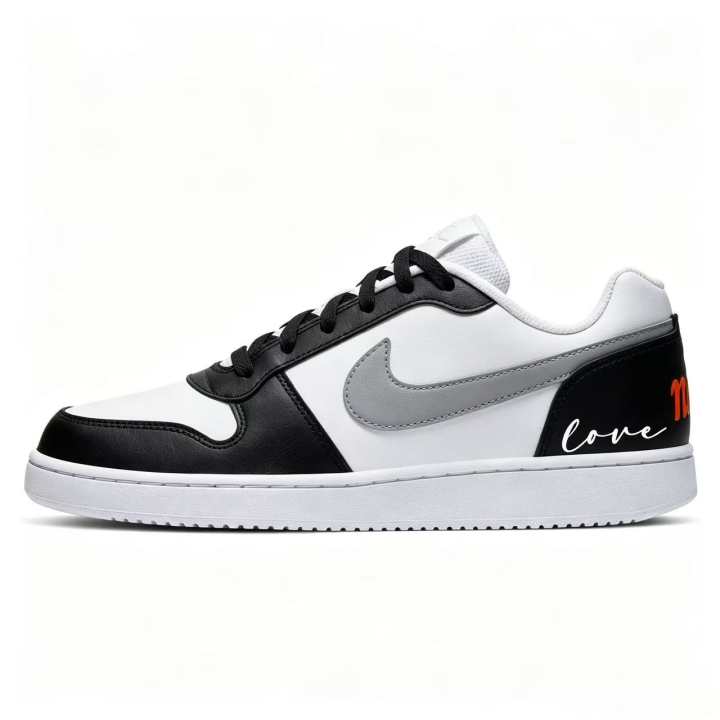 Nike Nike EBERNON Slip Resistant Abrasion Resistant Low top Skateboard Shoes Women's Black Gray
