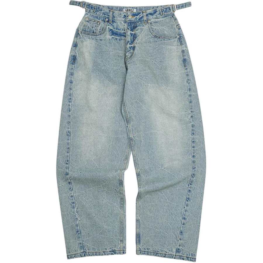 GRAILZ Jeans Women's Blue Moderate Wide Leg Pants