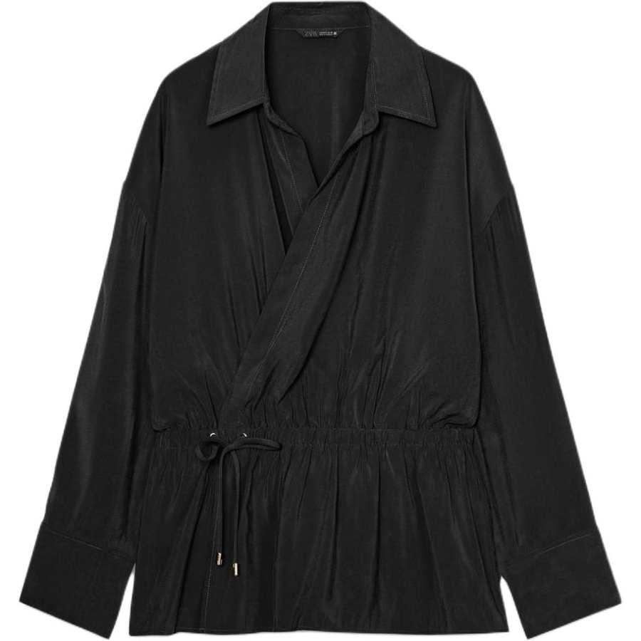 ZARA Shirts Women's Black V Neck