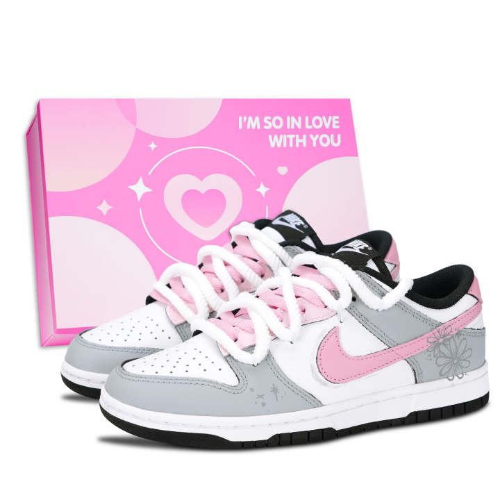 Nike Nike Dunk Skateboard Shoes Unisex Low Top White/Gray/Pink