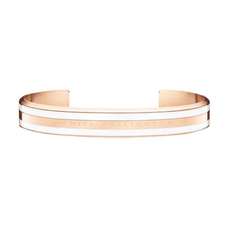 DW/DanielWellington Daniel Wellington Stainless Steel Enamel Alloy Bangles Unisex Porcelain White/Rose Gold