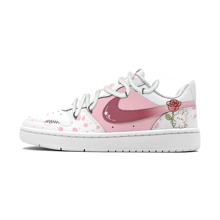 Nike Nike Court Borough Pink Mist Sweet Rabbit Slip Resistant Cushioning Abrasion Resistant Low top Skateboard Shoes Women's