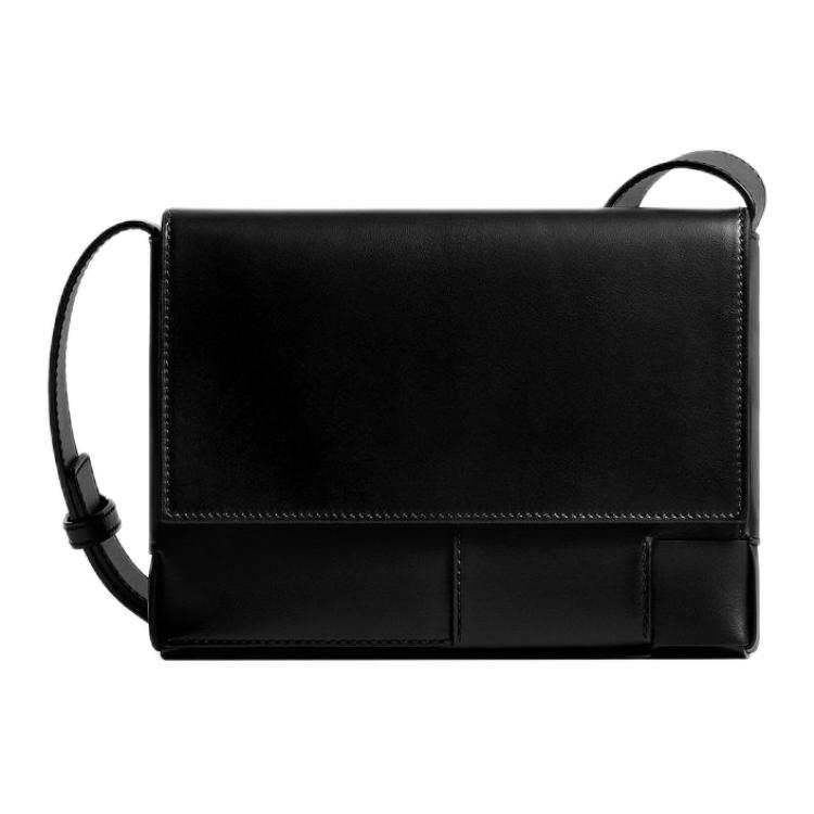 Bottega Veneta Cow Leather Shoulder Bag Men's Black