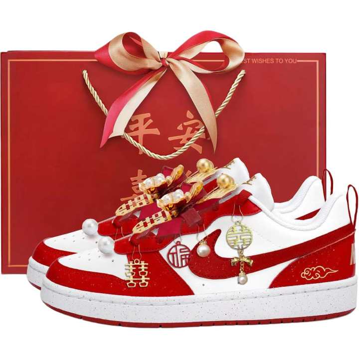 Nike Nike Court Borough 2 Low top Skateboard Shoes Women's White Red