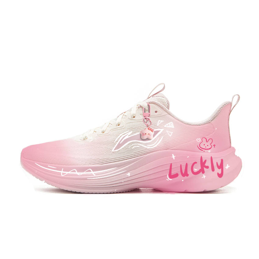 Li-Ning Li Ning Light Breeze Lightweight Low top Casual Running Shoes Women's White Pink