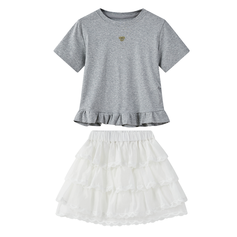 Disney Kids Two Piece Skirt Sets Crew Neck Moderate Short Skirt