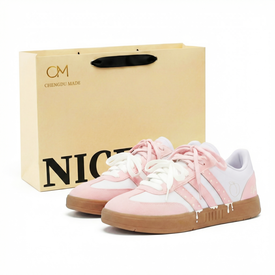 Adidas Adidas Gradas Peach Milk Jelly Slip Resistant Low top Skateboard Shoes Unisex Pink