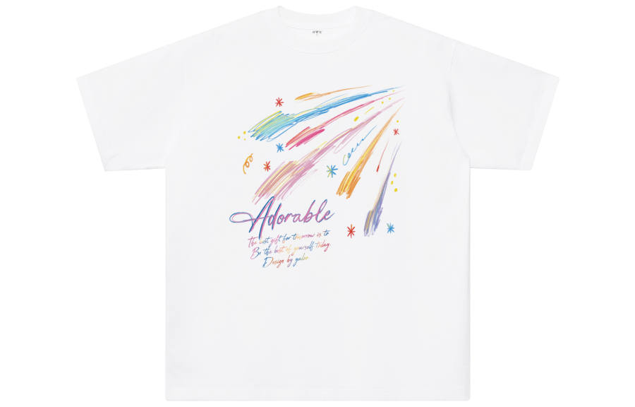 YALU T Shirts Unisex White Crew Neck Moderate Straight Fit