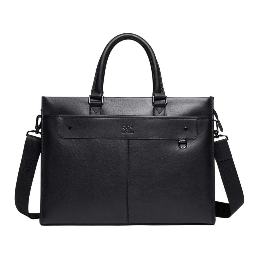 SEPTWOLVES SEPTWOLVES Cow Leather Briefcase Large Men's Black