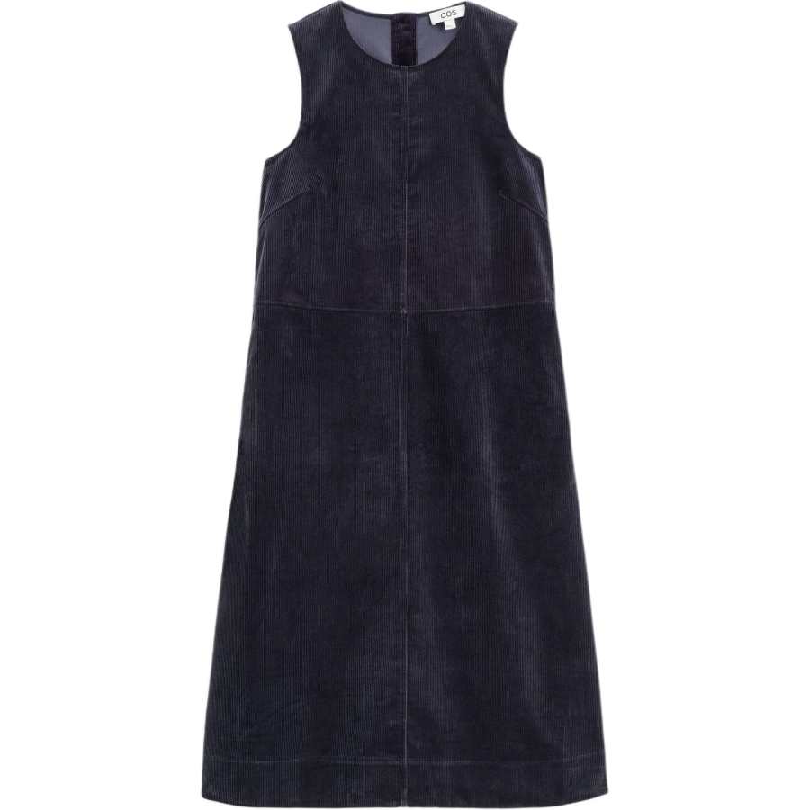 COS Sleeveless Dresses Women's Navy Blue Crew Neck Moderate Mid Length