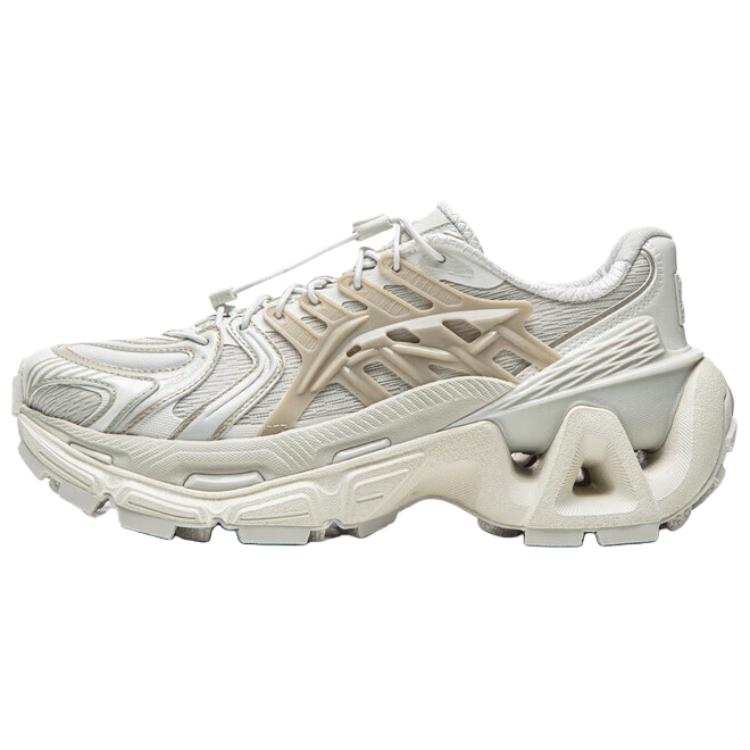 Li-Ning Li Ning Furious Rider ACE 3 Textile, Synthetic Leather, TPU Breathable Low top Chunky Sneakers Women's Gray Ivory