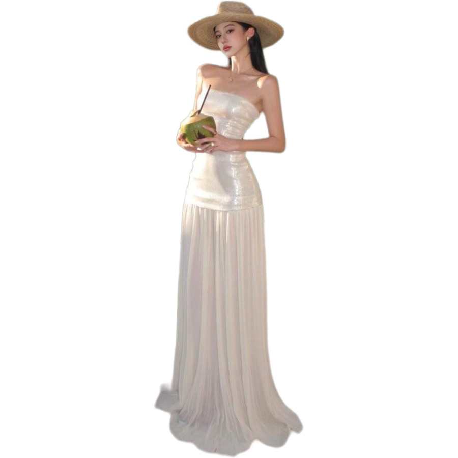 JBBCN JBBCN Sleeveless Dresses Women's Collarless Thin Long