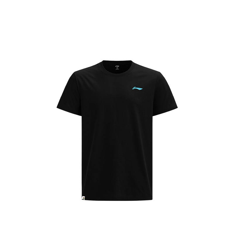 Li-Ning Li Ning T Shirts Unisex Black Crew Neck