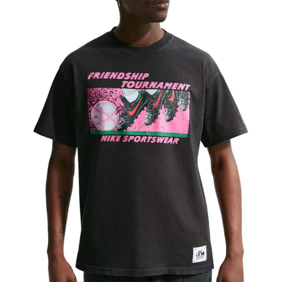 Nike Nike Sportswear T Shirts Men's Dark Black Crew Neck Moderate
