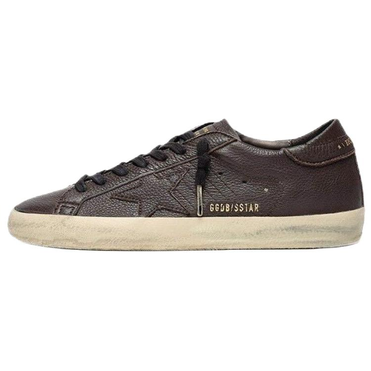 Golden Goose Super Star Low top Skateboard Shoes Men's Dark Brown