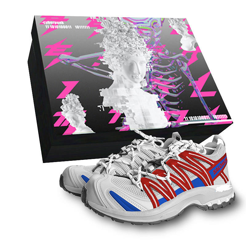 SALOMON XA PRO 3D Low top Trail Running Training Running Shoes Unisex Gray Blue Red