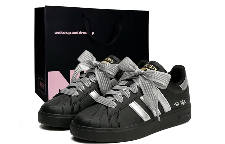 Adidas Adidas Street Talk Cushioning Coverage Abrasion Resistant Low top Skateboard Shoes Women's Black Silver