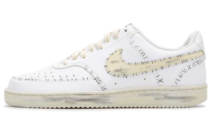 Nike Nike Court Vision 1 Leather Abrasion Resistant Slip Resistant Low top Skateboard Shoes Men's White