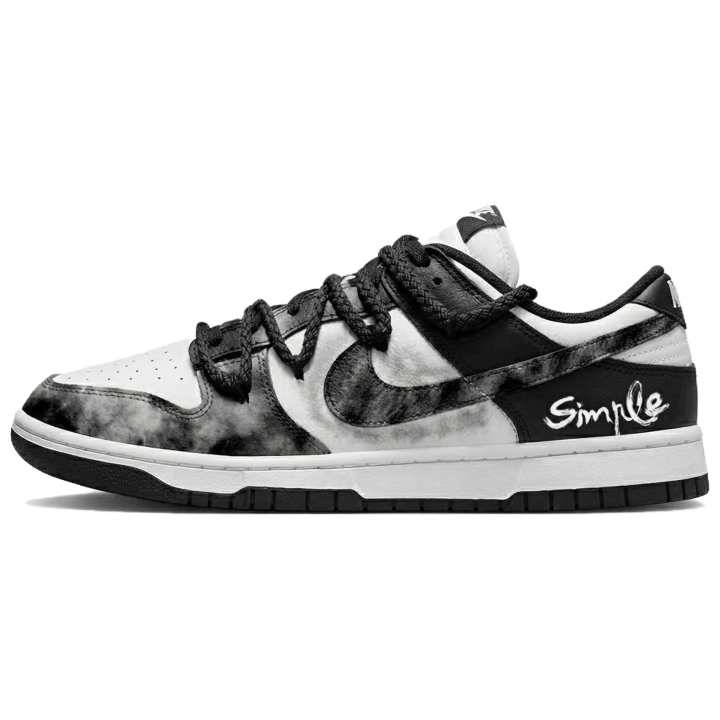 Nike Nike Dunk Smoky Ink Sparse Shadow Leather Slip Resistant Abrasion Resistant Low top Skateboard Shoes Unisex Black Gray