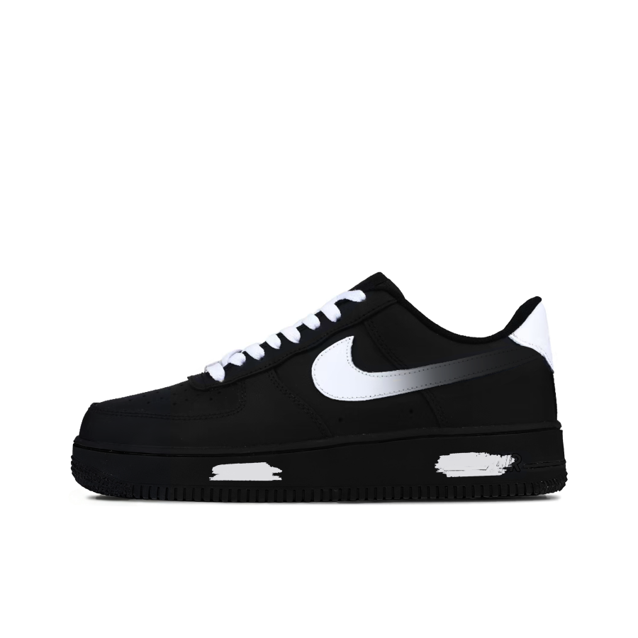 Nike Nike Air Force 1 Cloud Mist Leather Abrasion Resistant Slip Resistant Low top Skateboard Shoes Unisex Black White
