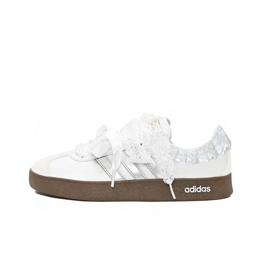Adidas Adidas Vl Court Classic Skateboard Shoes Unisex Low Top Silver
