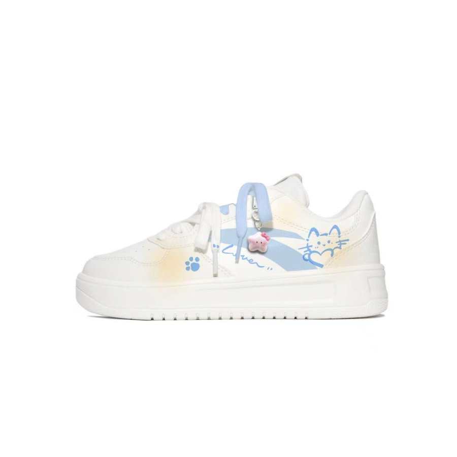 Anta Meow Love Star Yellow Blue Men's, Niche, Campus Style Couple, Cute Versatile, Shiro Shoes Comfortable