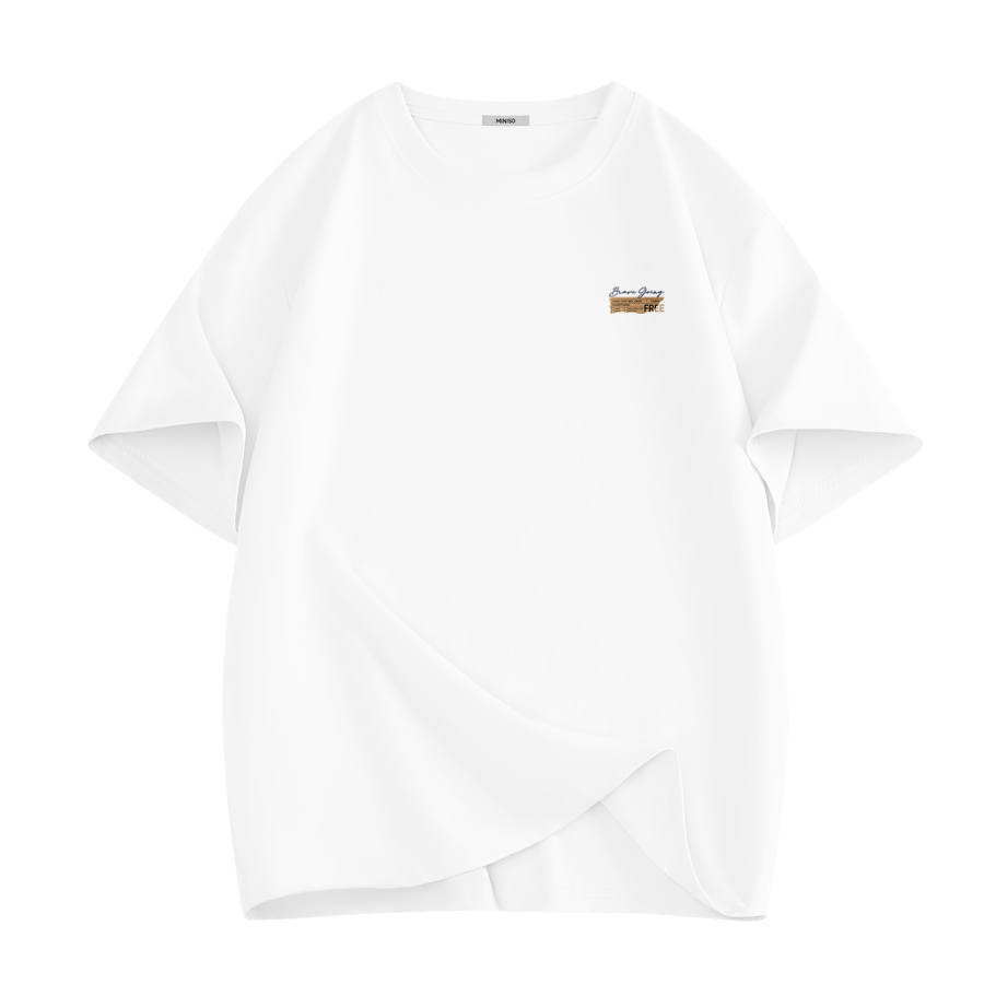 MINISO T Shirts Unisex Crew Neck Moderate Straight Fit
