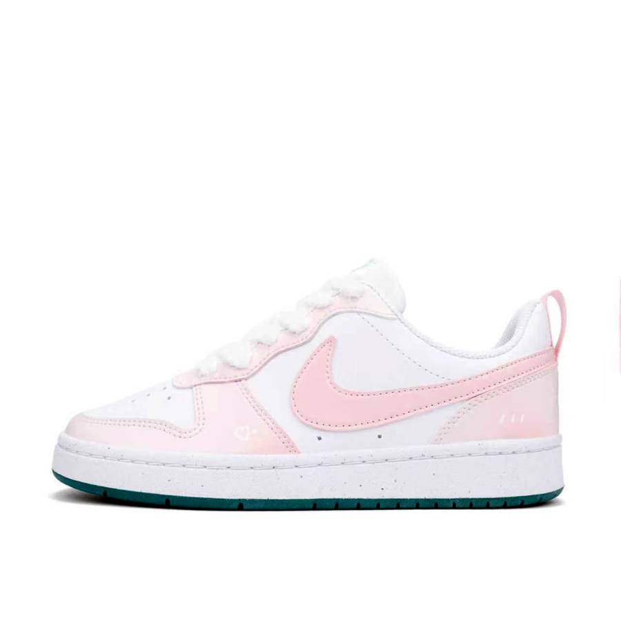 Nike Nike Court Borough Strawberry Bobo Slip Resistant Abrasion Resistant Low top Skateboard Shoes Women's White Pink
