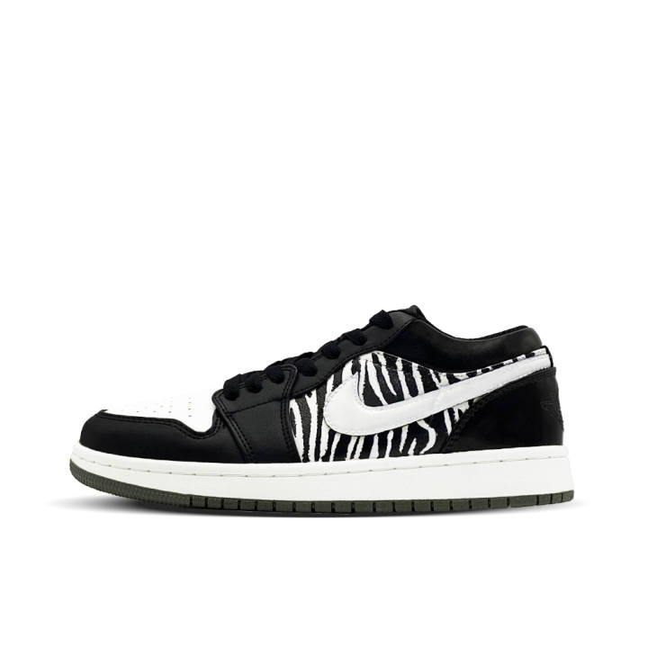 Jordan Jordan Air Jordan 1 Zebra Is Also A Horse Synthetic Leather, Leather Slip Resistant Abrasion Resistant Low top