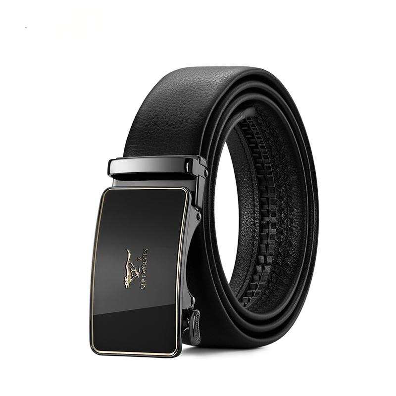 SEPTWOLVES Cow Leather Zinc Alloy Automatic Buckle Belt Men's 3.5cm