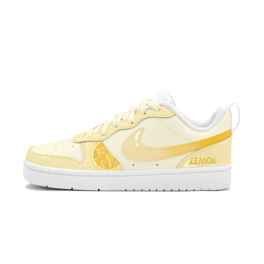 Nike Nike Court Borough Summer Lemon Slip Resistant Cushioning Abrasion Resistant Low top Skateboard Shoes Women's Yellow