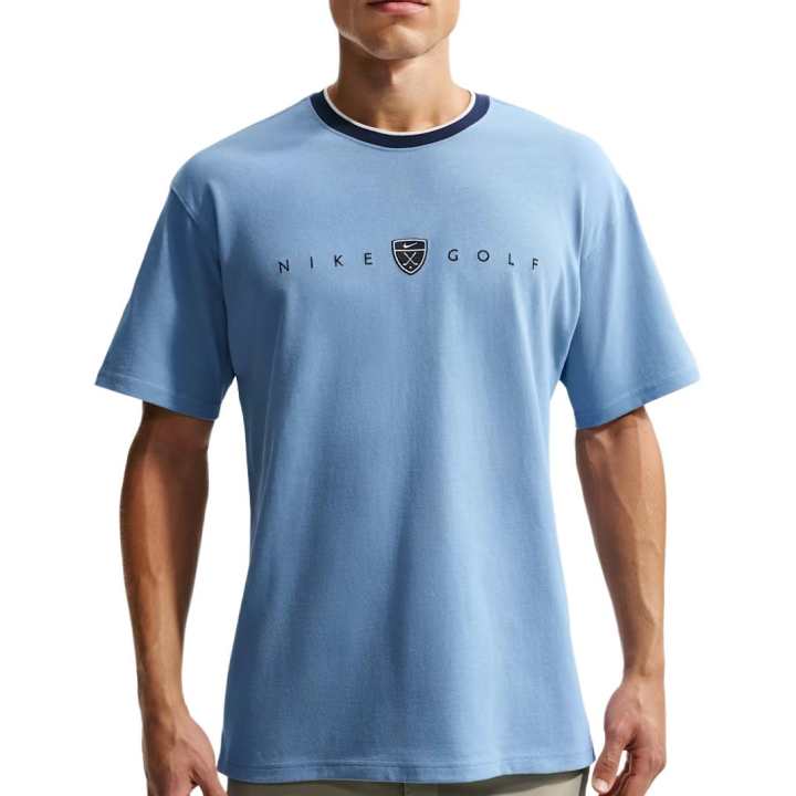 Nike Nike Max90 Golf Clothing Men's Work Blue Crew Neck Moderate