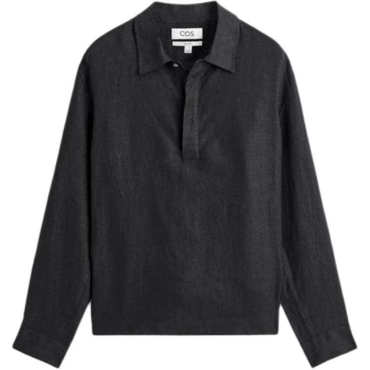 COS COS Shirts Men's Black Lapel Moderate