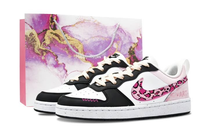Nike Nike Court Borough Shopping Bag, Yuanjing Creation, Pink Leopard Phantom Synthetic Leather
