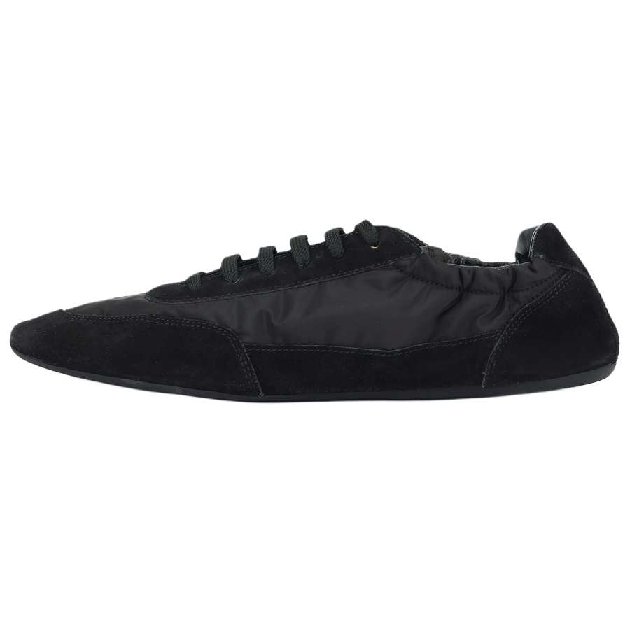 PRADA Re Nylon Collapse Leather Low top Casual Shoes 0.5cm Women's Black