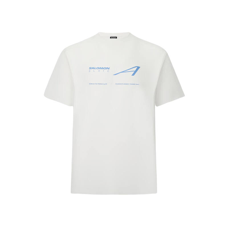 SALOMON T Shirts Men's White D00353 Crew Neck Moderate Straight Fit