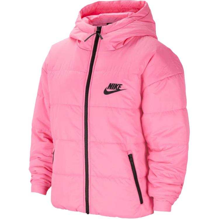 Nike Nike Puffer Jackets Women's Pink Hooded Non Detachable Moderate